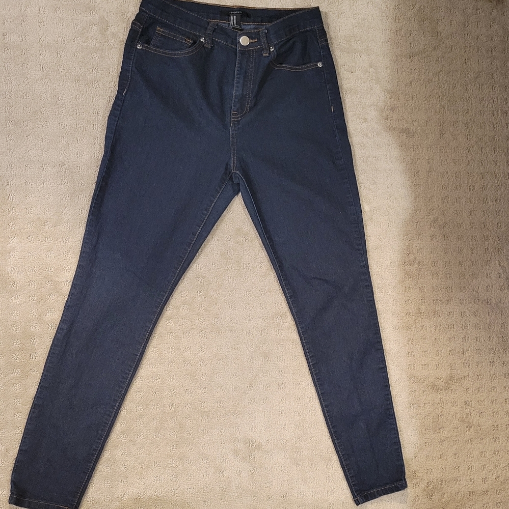 Dark blue Forever 21 high waisted skinny jeans